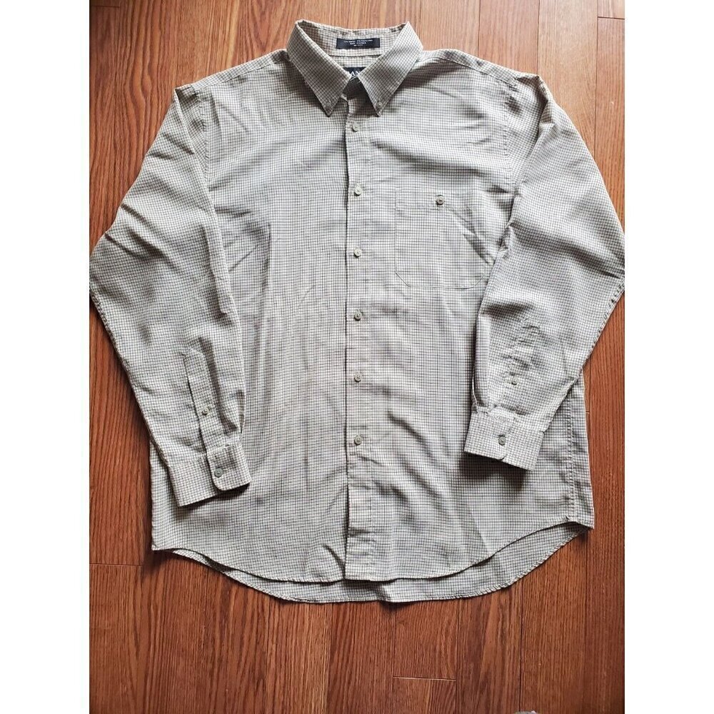 Brandini Le Collezioni‎ button up long sleeve Mens Sz Large browns suede-like